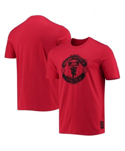 Men's Red Manchester United Club Crest T-shirt $15.60 T-Shirts