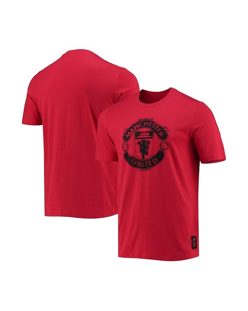 Men's Red Manchester United Club Crest T-shirt $15.60 T-Shirts