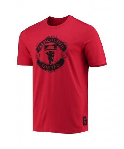 Men's Red Manchester United Club Crest T-shirt $15.60 T-Shirts