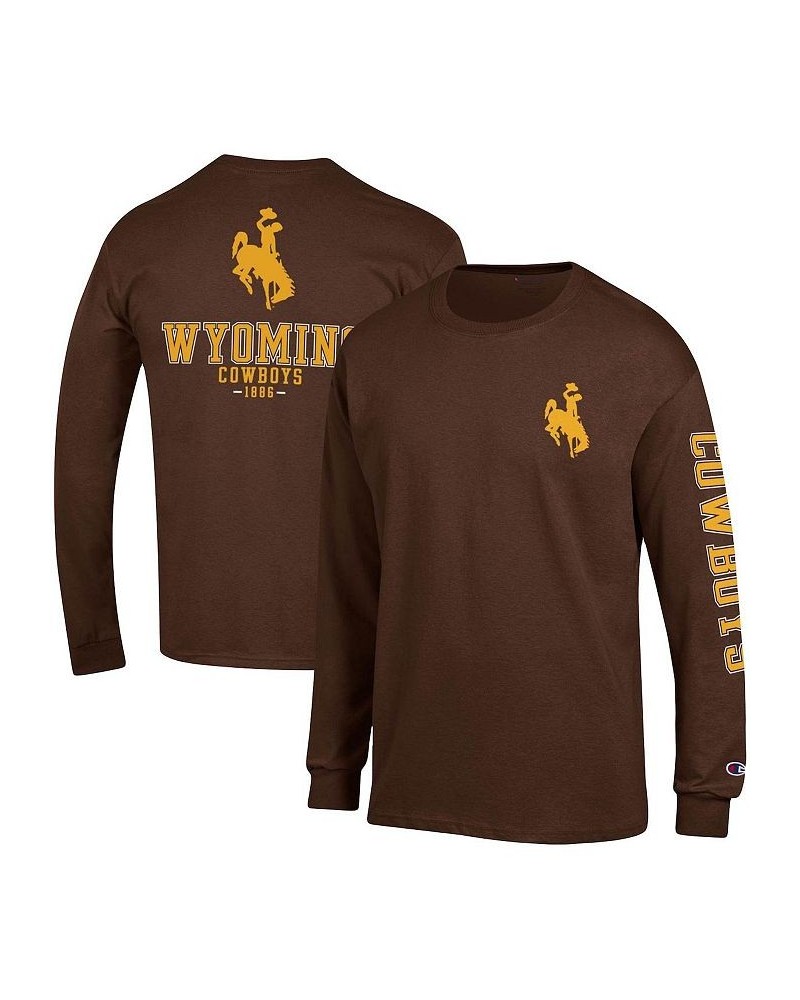 Men's Brown Wyoming Cowboys Team Stack Long Sleeve T-shirt $27.49 T-Shirts