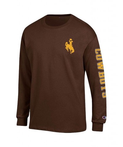 Men's Brown Wyoming Cowboys Team Stack Long Sleeve T-shirt $27.49 T-Shirts