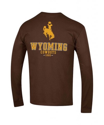 Men's Brown Wyoming Cowboys Team Stack Long Sleeve T-shirt $27.49 T-Shirts