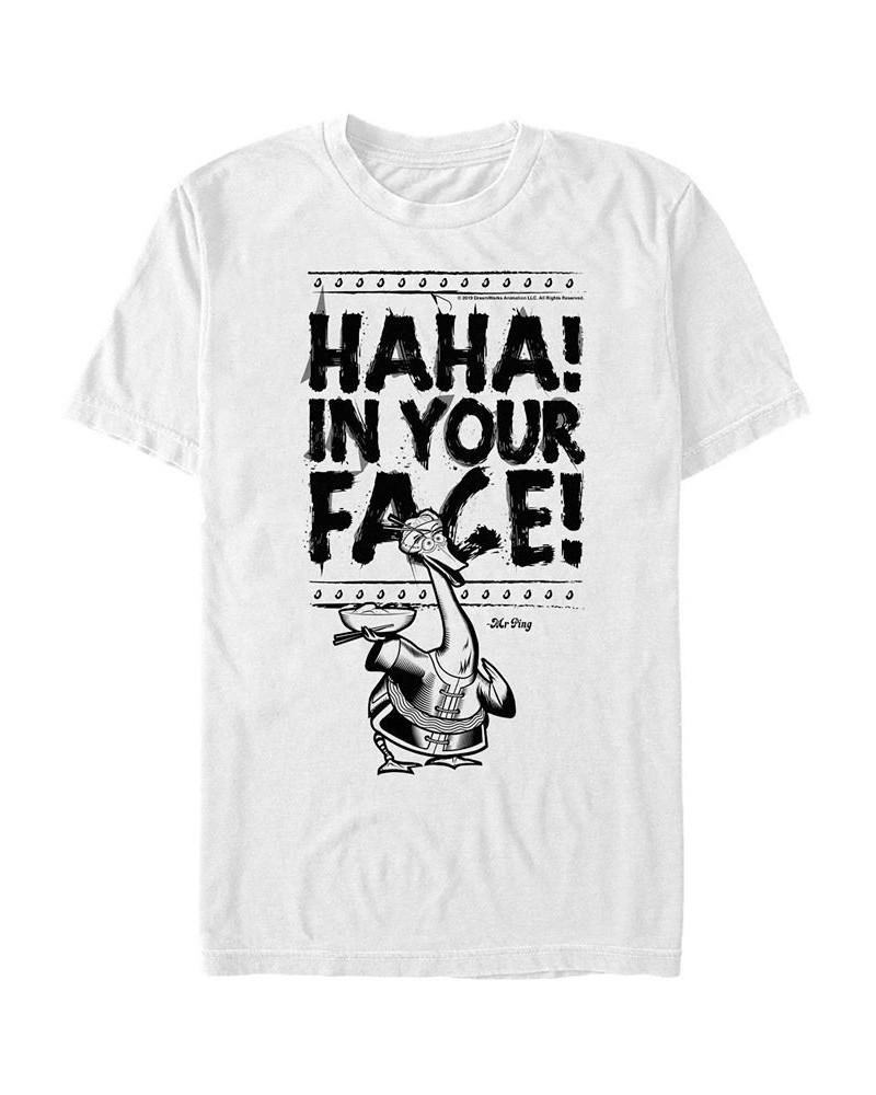 Kung Fu Panda Men's Mr. Ping Haha In Your Face Short Sleeve T-Shirt White $16.45 T-Shirts