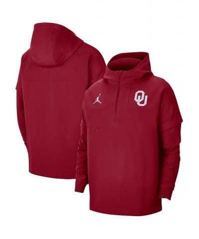 Men's Crimson Oklahoma Sooners Pregame Half-Zip Hoodie $42.70 Sweatshirt