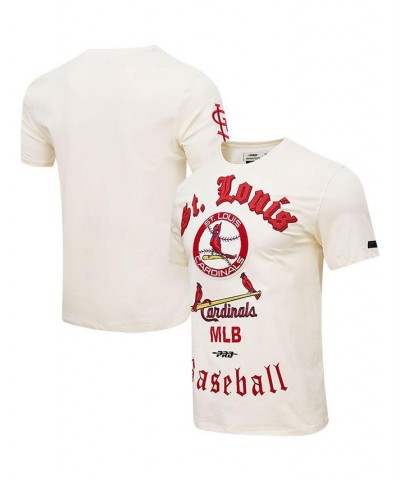 Men's Cream St. Louis Cardinals Cooperstown Collection Old English T-Shirt $33.00 T-Shirts