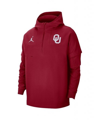 Men's Crimson Oklahoma Sooners Pregame Half-Zip Hoodie $42.70 Sweatshirt