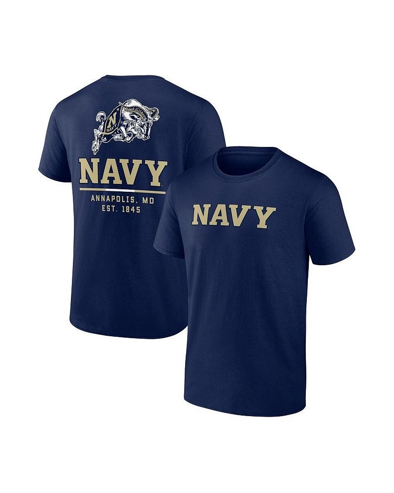 Men's Branded Navy Navy Midshipmen Game Day 2-Hit T-shirt $18.00 T-Shirts