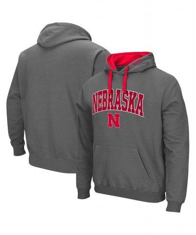 Men's Charcoal Nebraska Huskers Big and Tall Arch and Logo 2.0 Pullover Hoodie $31.50 Sweatshirt