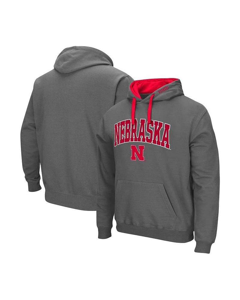 Men's Charcoal Nebraska Huskers Big and Tall Arch and Logo 2.0 Pullover Hoodie $31.50 Sweatshirt