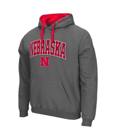 Men's Charcoal Nebraska Huskers Big and Tall Arch and Logo 2.0 Pullover Hoodie $31.50 Sweatshirt