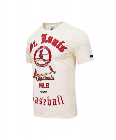 Men's Cream St. Louis Cardinals Cooperstown Collection Old English T-Shirt $33.00 T-Shirts