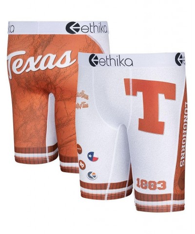 Men's White Texas Longhorns Schoolin' Boxers Briefs $18.69 Underwear