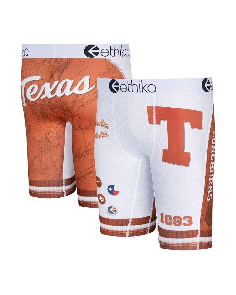 Men's White Texas Longhorns Schoolin' Boxers Briefs $18.69 Underwear