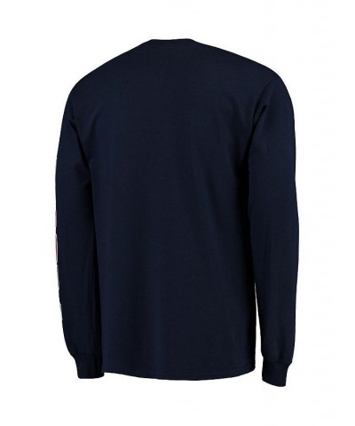 Men's Branded Navy Pepperdine Waves Distressed Arch Over Logo Long Sleeve Hit T-shirt $17.66 T-Shirts