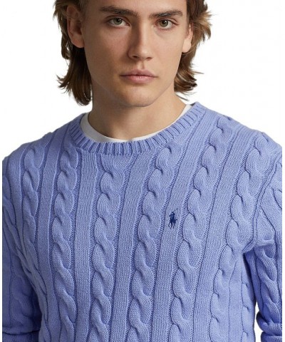 Men's Cable-Knit Cotton Sweater Lafayette Blue $74.00 Sweaters