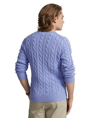 Men's Cable-Knit Cotton Sweater Lafayette Blue $74.00 Sweaters