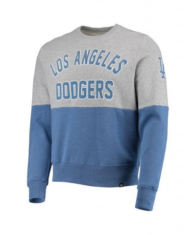 Men's '47 Heathered Gray and Heathered Royal Los Angeles Dodgers Two-Toned Team Pullover Sweatshirt $36.75 Sweatshirt