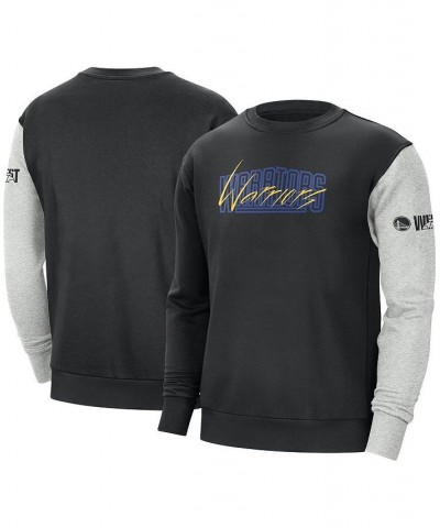 Men's Black, Heather Gray Golden State Warriors Courtside Versus Force & Flight Pullover Sweatshirt $32.20 Sweatshirt