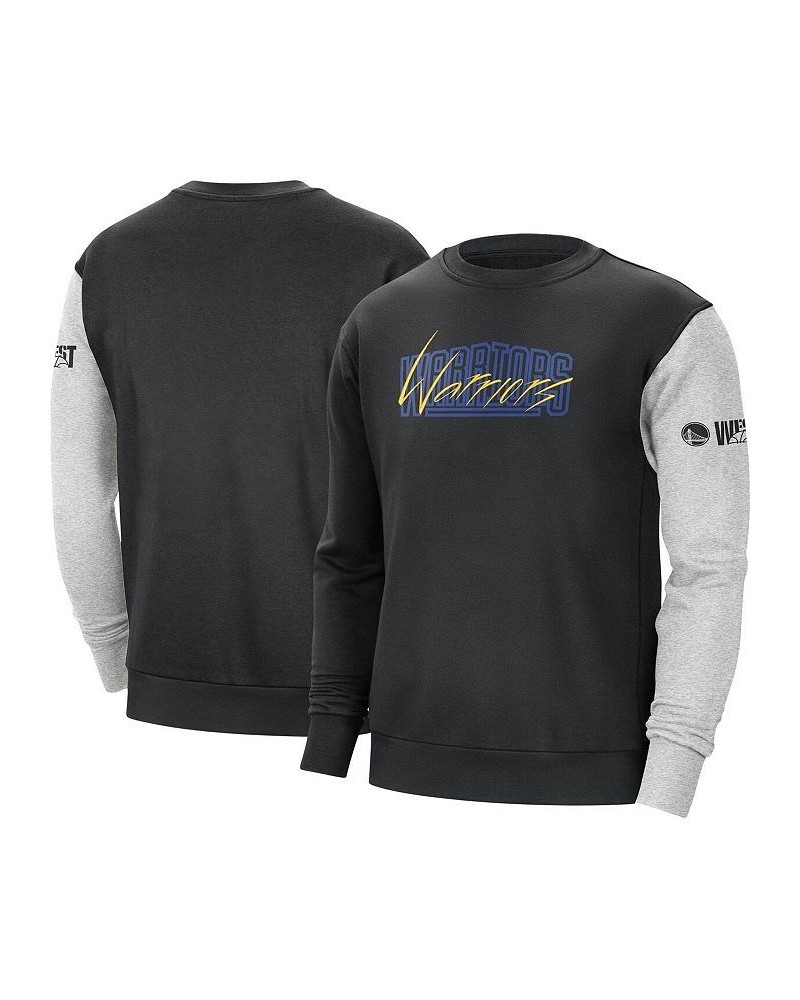 Men's Black, Heather Gray Golden State Warriors Courtside Versus Force & Flight Pullover Sweatshirt $32.20 Sweatshirt