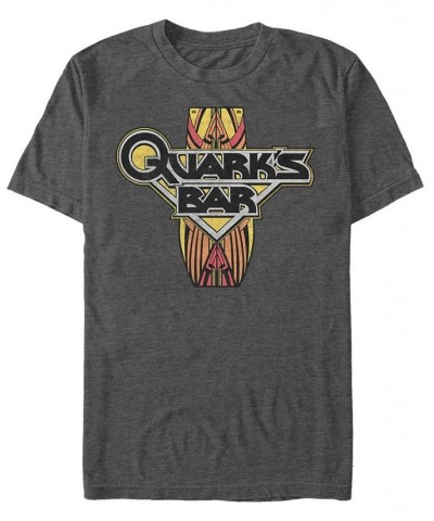 Star Trek Men's Deep Space Nine Quarks Bar Logo Short Sleeve T-Shirt Gray $16.80 T-Shirts