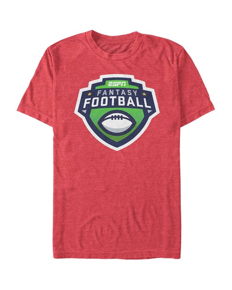 Men's Fantasy Football Short Sleeve Crew T-shirt Red $15.75 T-Shirts