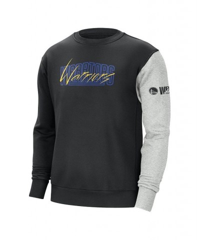 Men's Black, Heather Gray Golden State Warriors Courtside Versus Force & Flight Pullover Sweatshirt $32.20 Sweatshirt