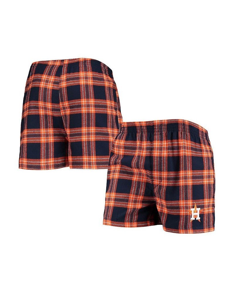 Men's Navy, Orange Houston Astros Takeaway Flannel Boxers $19.94 Shorts