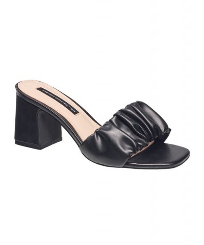 Women's Block Heel Slide Sandals Black $51.94 Shoes