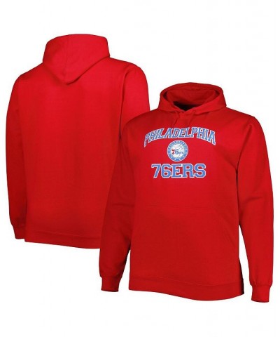 Men's Red Philadelphia 76ers Big and Tall Heart and Soul Pullover Hoodie $40.79 Sweatshirt