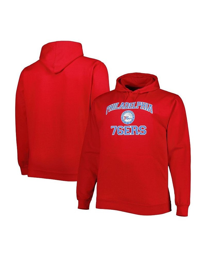 Men's Red Philadelphia 76ers Big and Tall Heart and Soul Pullover Hoodie $40.79 Sweatshirt