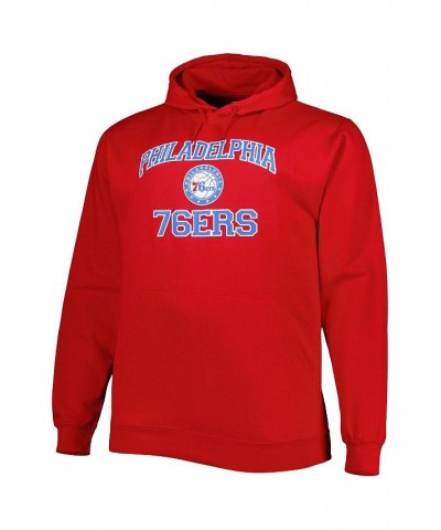 Men's Red Philadelphia 76ers Big and Tall Heart and Soul Pullover Hoodie $40.79 Sweatshirt