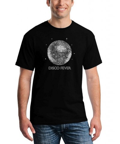 Men's Disco Ball Word Art T-shirt Black $18.54 T-Shirts