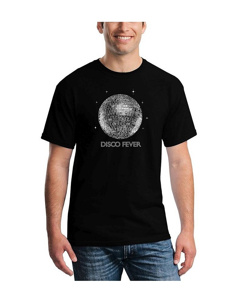 Men's Disco Ball Word Art T-shirt Black $18.54 T-Shirts