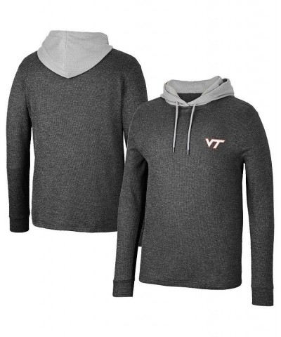 Men's Black Virginia Tech Hokies Ballot Waffle-Knit Thermal Long Sleeve Hoodie T-shirt $28.00 T-Shirts