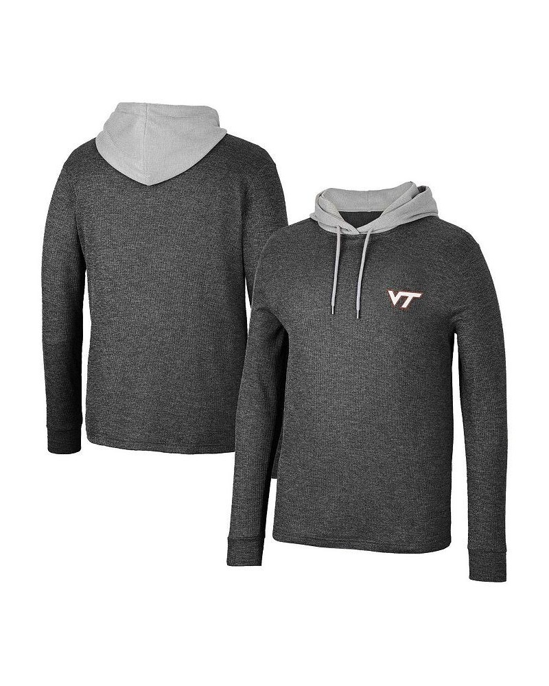 Men's Black Virginia Tech Hokies Ballot Waffle-Knit Thermal Long Sleeve Hoodie T-shirt $28.00 T-Shirts