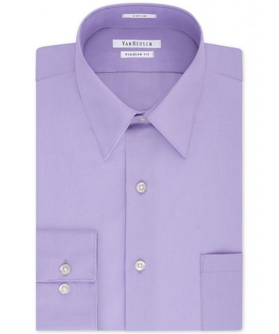 Men's Classic-Fit Point Collar Poplin Dress Shirt Lavender $14.51 Dress Shirts