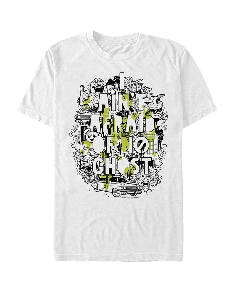 Men's Ain'T Afraid Collage Slim Drip Poster Short Sleeve T- shirt White $20.29 T-Shirts