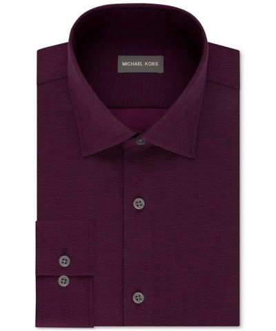 Men's Regular Fit Airsoft Non-Iron Performance Dress Shirt Purple $25.73 Dress Shirts