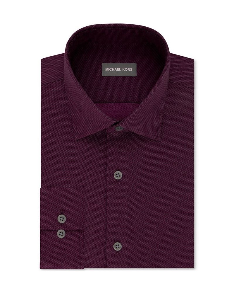 Men's Regular Fit Airsoft Non-Iron Performance Dress Shirt Purple $25.73 Dress Shirts