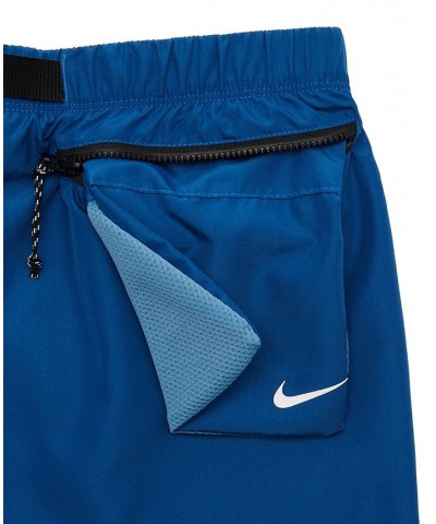 Men's Swim Belted Packable Volley Shorts Blue $29.58 Swimsuits