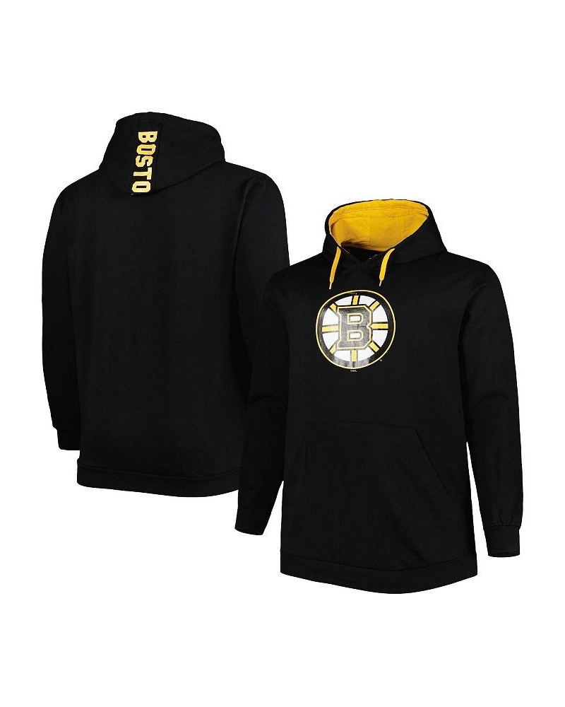 Men's Black Boston Bruins Logo Big and Tall Fleece Pullover Hoodie $45.00 Sweatshirt