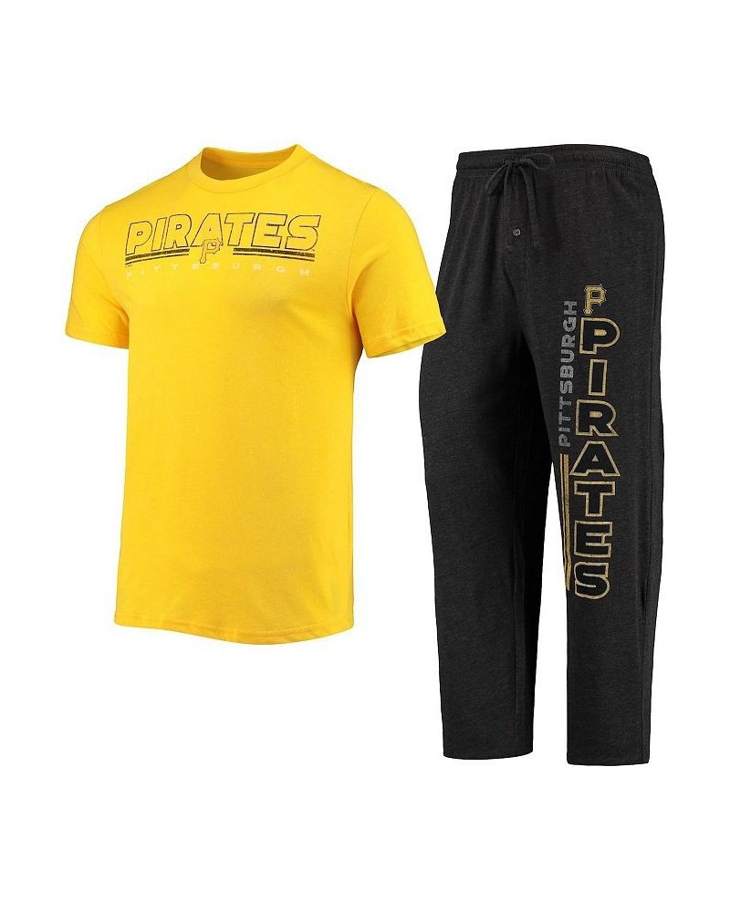 Men's Black, Gold Pittsburgh Pirates Meter T-shirt and Pants Sleep Set $32.20 Pajama