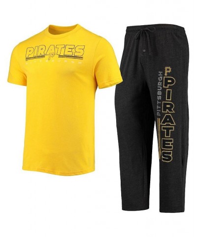 Men's Black, Gold Pittsburgh Pirates Meter T-shirt and Pants Sleep Set $32.20 Pajama