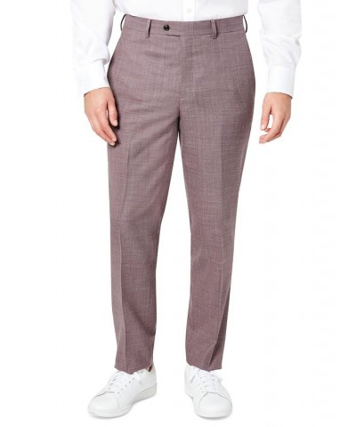 Men's Slim-Fit Berry Stripe Wool Suit Pants Purple $88.80 Suits