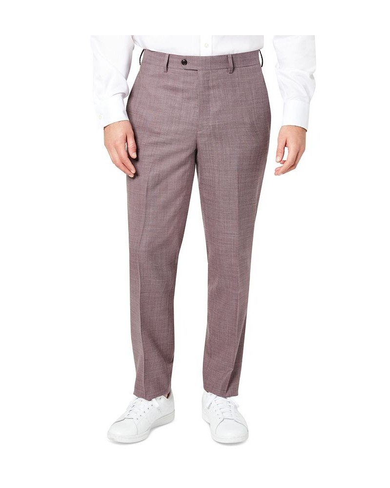 Men's Slim-Fit Berry Stripe Wool Suit Pants Purple $88.80 Suits