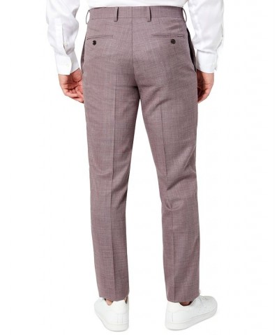 Men's Slim-Fit Berry Stripe Wool Suit Pants Purple $88.80 Suits