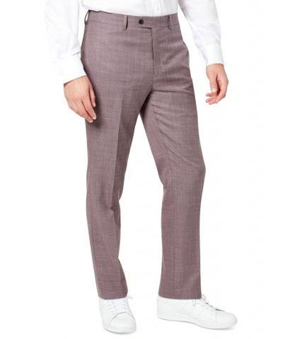 Men's Slim-Fit Berry Stripe Wool Suit Pants Purple $88.80 Suits