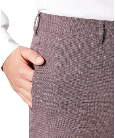 Men's Slim-Fit Berry Stripe Wool Suit Pants Purple $88.80 Suits