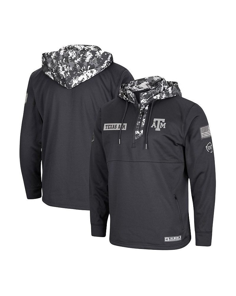 Men's Charcoal Texas A&M Aggies OHT Military-Inspired Appreciation Digi Camo Quarter-Zip Hoodie $44.19 Sweatshirt