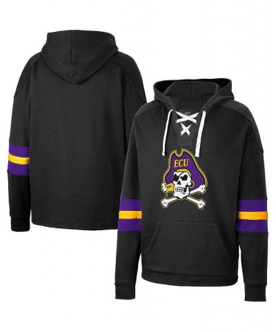 Men's Black ECU Pirates Lace-Up 4.0 Pullover Hoodie $41.24 Sweatshirt